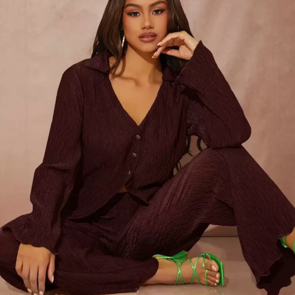 Chic Burgundy Two-Piece Set